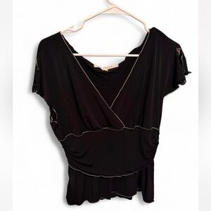 Studio M vintage Y2K flutter sleeve stretch Top